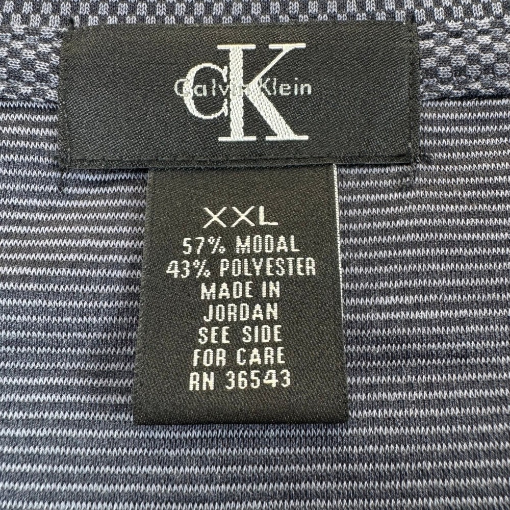 Calvin Klein Mens XXL Gray Textured Modal Blend Short Sleeve Crewneck T-Shirt - Picture 2 of 7